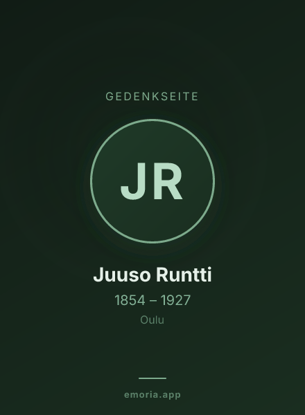 Gedenkportrait von Juuso Runtti