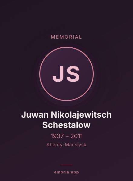 Memorial portrait of Juwan Nikolajewitsch Schestalow