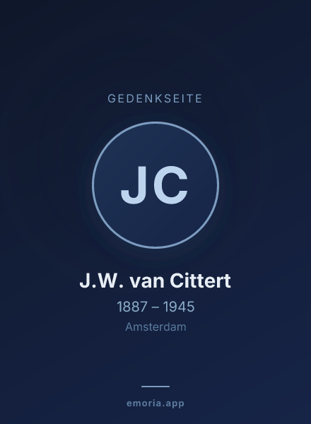Gedenkportrait von J.W. van Cittert