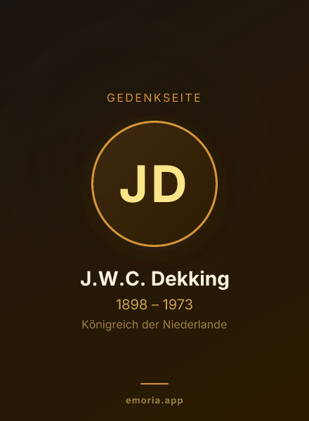 Gedenkportrait von J.W.C. Dekking