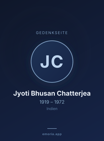 Gedenkportrait von Jyoti Bhusan Chatterjea