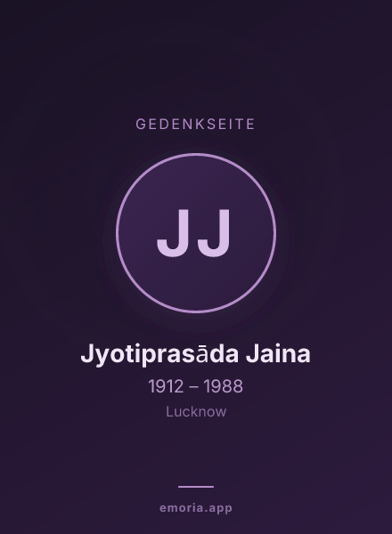 Gedenkportrait von Jyotiprasāda Jaina