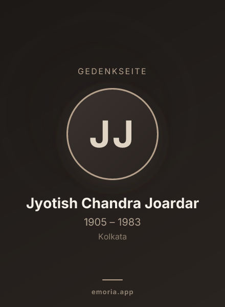 Gedenkportrait von Jyotish Chandra Joardar