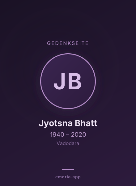 Gedenkportrait von Jyotsna Bhatt