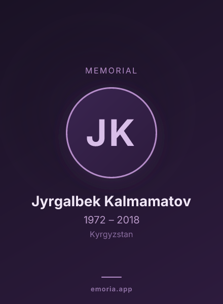 Memorial portrait of Jyrgalbek Kalmamatov