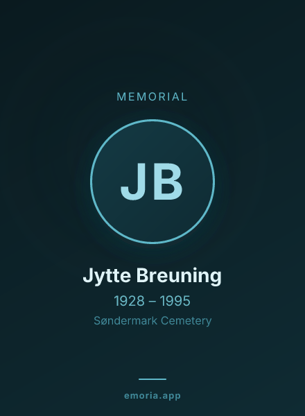 Memorial portrait of Jytte Breuning