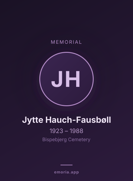 Memorial portrait of Jytte Hauch-Fausbøll