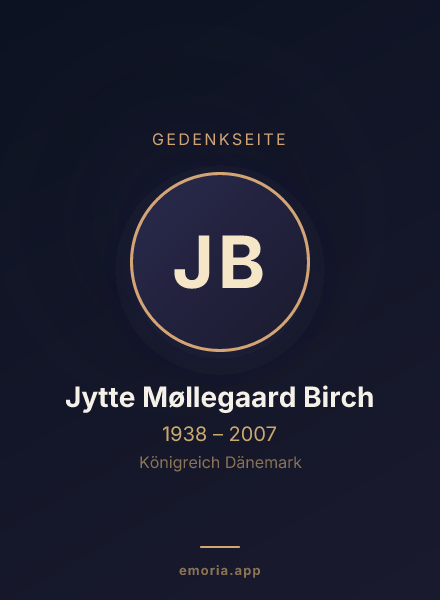 Gedenkportrait von Jytte Møllegaard Birch