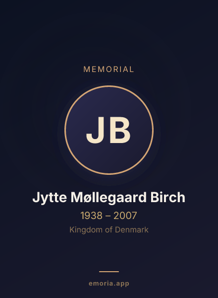 Memorial portrait of Jytte Møllegaard Birch