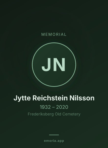 Memorial portrait of Jytte Reichstein Nilsson