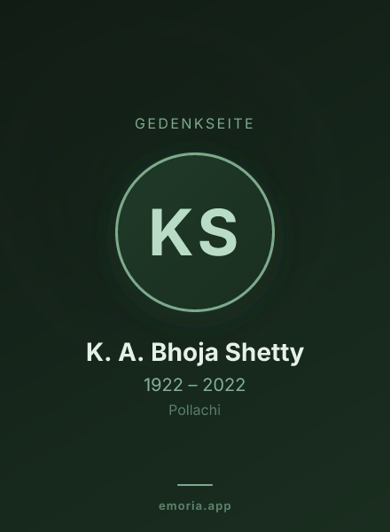 Gedenkportrait von K. A. Bhoja Shetty