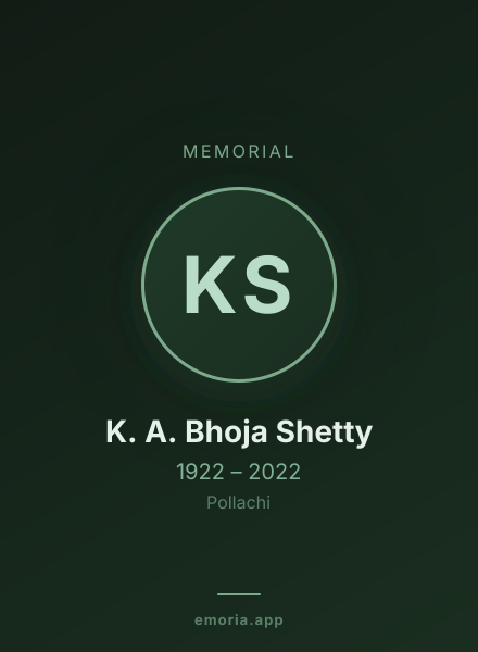 Memorial portrait of K. A. Bhoja Shetty
