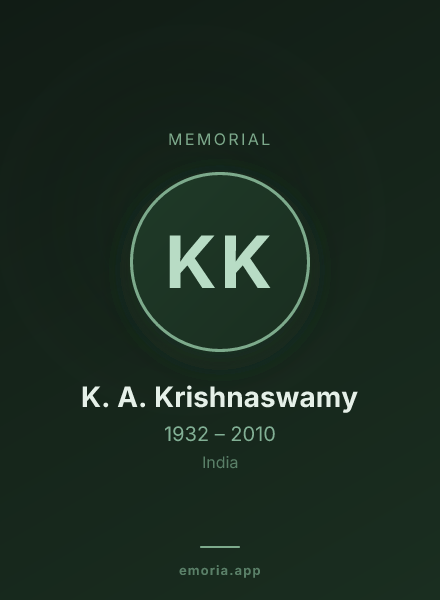 Memorial portrait of K. A. Krishnaswamy