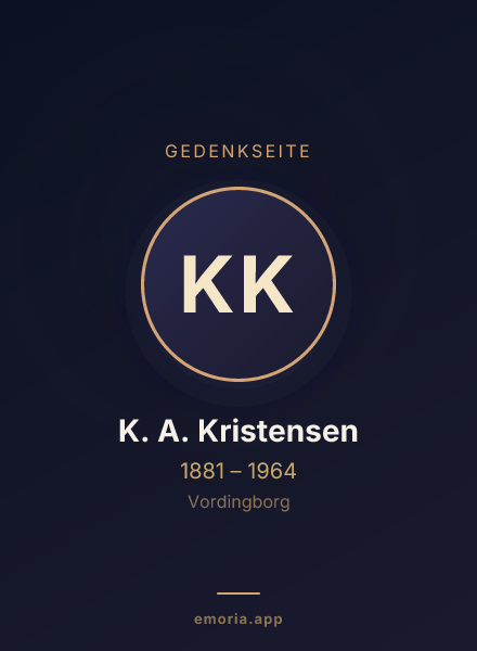 Gedenkportrait von K. A. Kristensen