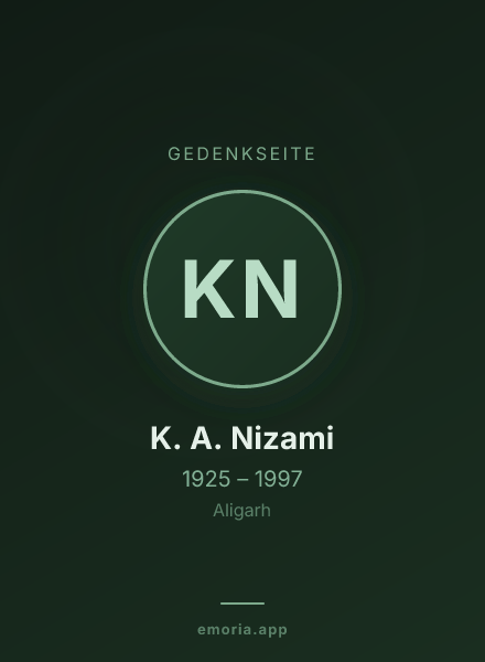 Gedenkportrait von K. A. Nizami
