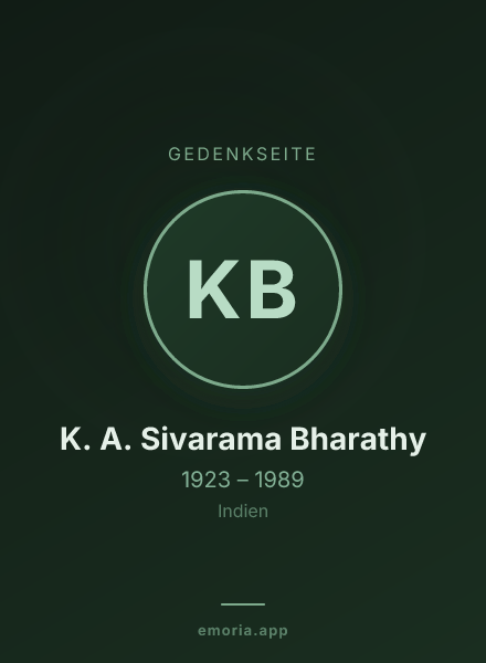 Gedenkportrait von K. A. Sivarama Bharathy