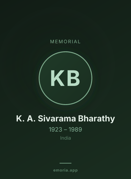 Memorial portrait of K. A. Sivarama Bharathy
