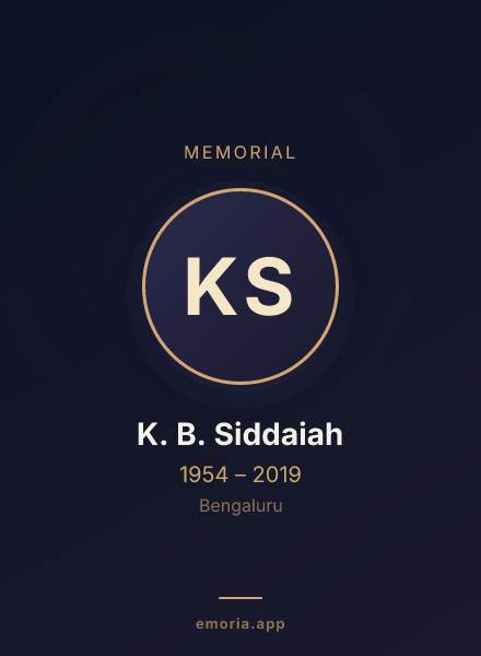 Memorial portrait of K. B. Siddaiah