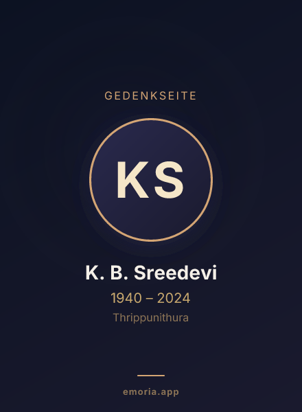 Gedenkportrait von K. B. Sreedevi