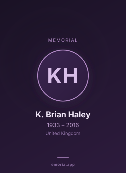 Memorial portrait of K. Brian Haley