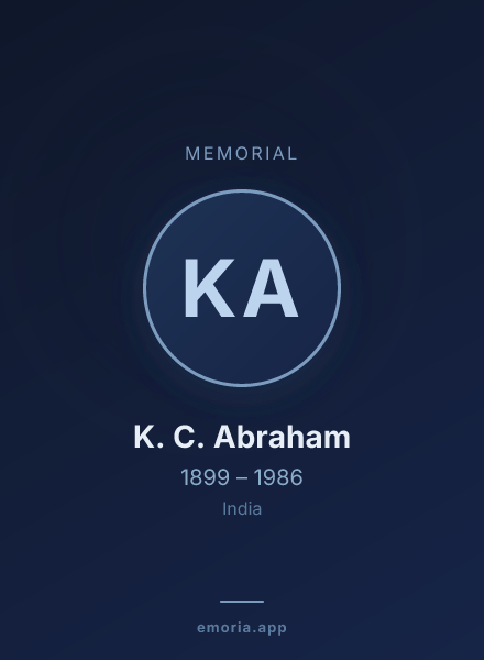 Memorial portrait of K. C. Abraham