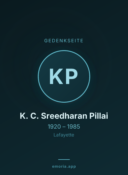 Gedenkportrait von K. C. Sreedharan Pillai