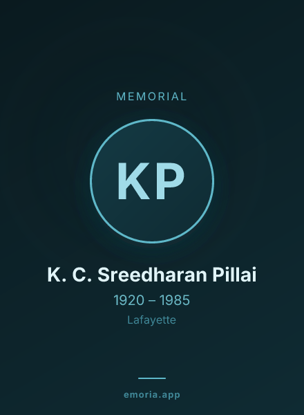 Memorial portrait of K. C. Sreedharan Pillai