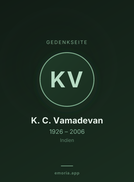 Gedenkportrait von K. C. Vamadevan