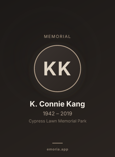 Memorial portrait of K. Connie Kang