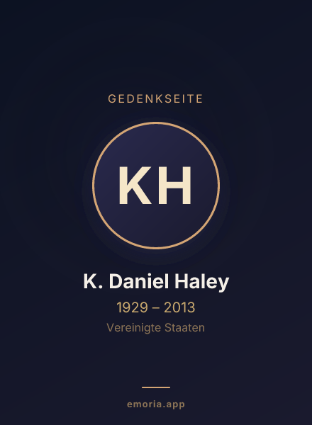 Gedenkportrait von K. Daniel Haley