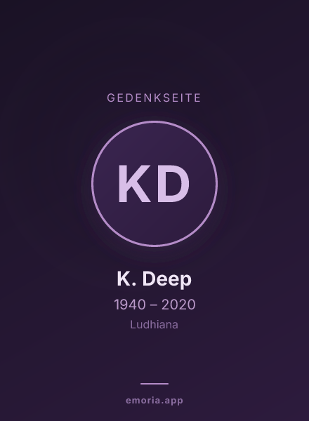 Gedenkportrait von K. Deep