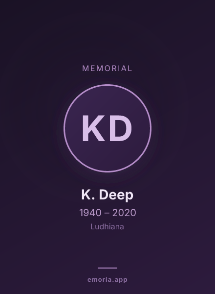 Memorial portrait of K. Deep