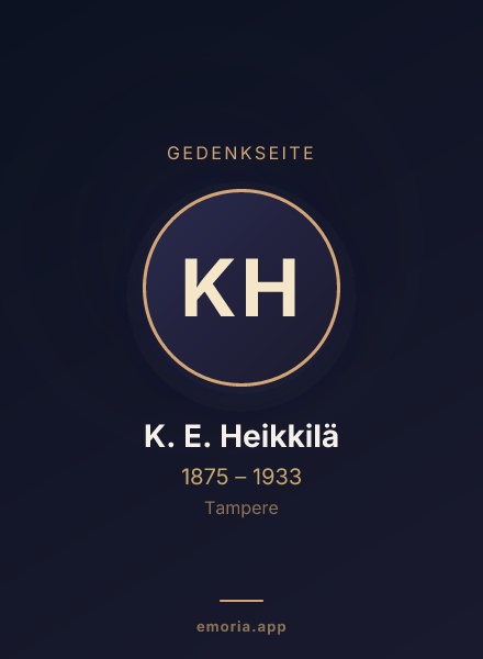 Gedenkportrait von K. E. Heikkilä