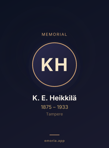 Memorial portrait of K. E. Heikkilä