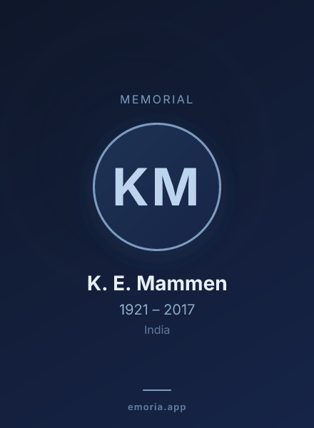 Memorial portrait of K. E. Mammen