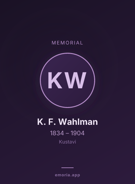 Memorial portrait of K. F. Wahlman