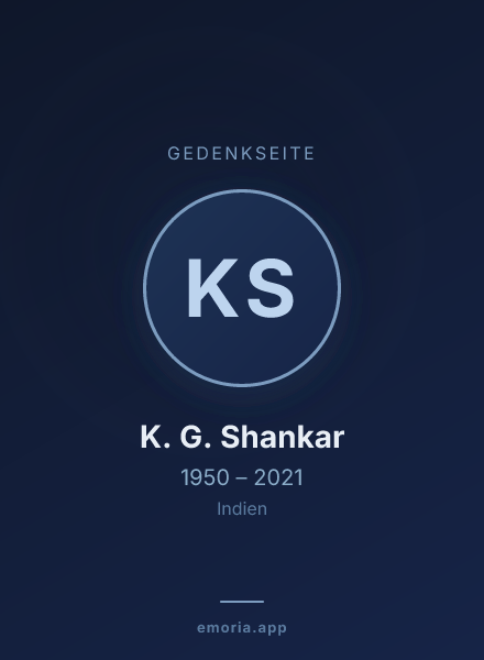 Gedenkportrait von K. G. Shankar