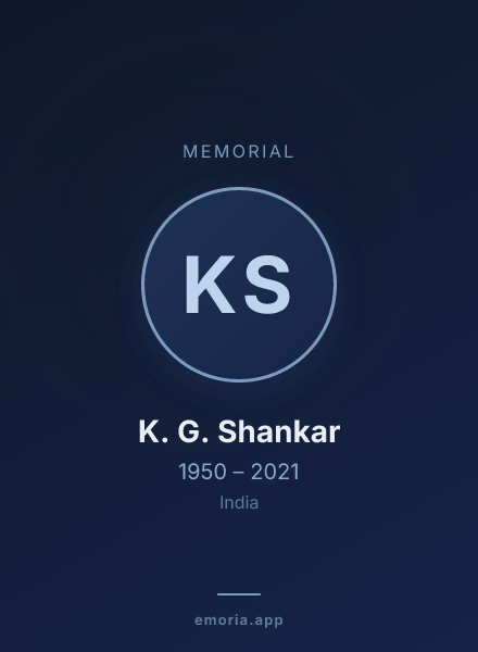Memorial portrait of K. G. Shankar