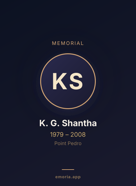 Memorial portrait of K. G. Shantha
