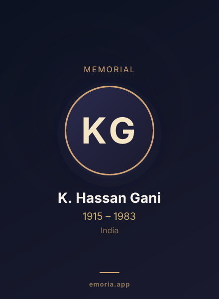 Memorial portrait of K. Hassan Gani