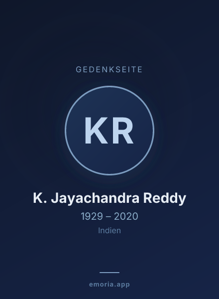 Gedenkportrait von K. Jayachandra Reddy