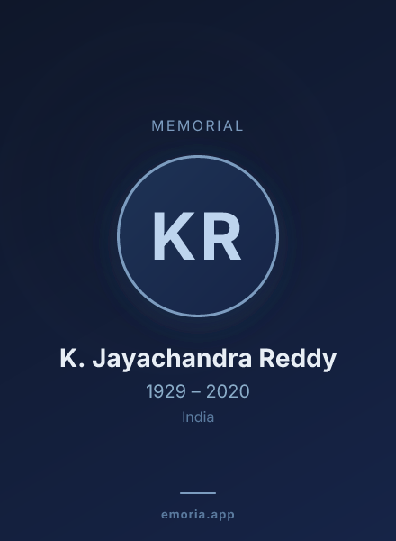 Memorial portrait of K. Jayachandra Reddy