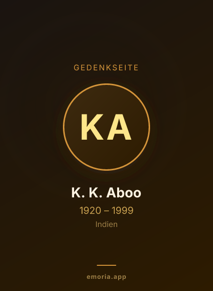 Gedenkportrait von K. K. Aboo