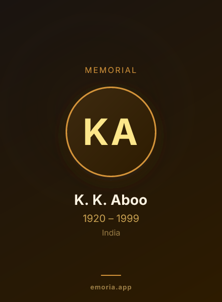Memorial portrait of K. K. Aboo