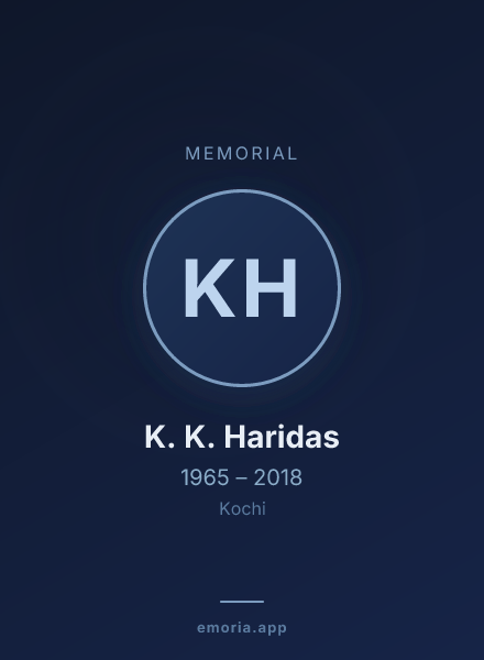 Memorial portrait of K. K. Haridas