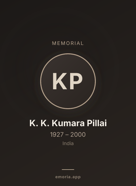 Memorial portrait of K. K. Kumara Pillai