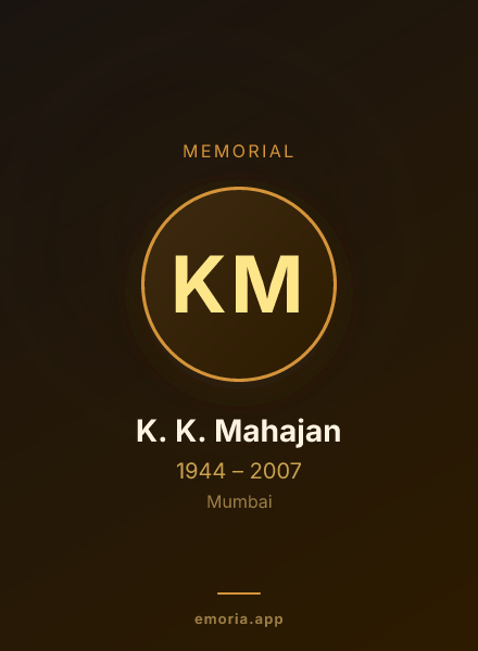 Memorial portrait of K. K. Mahajan