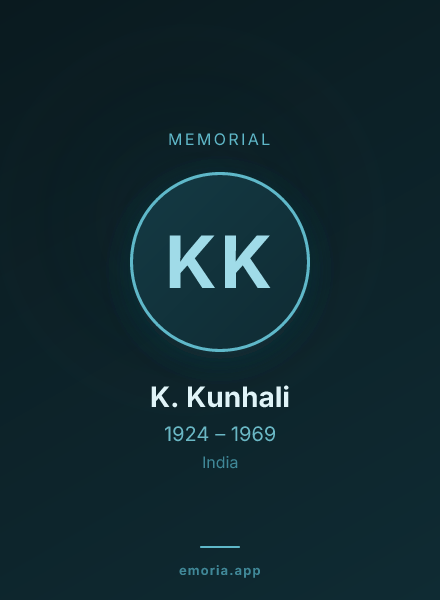 Memorial portrait of K. Kunhali