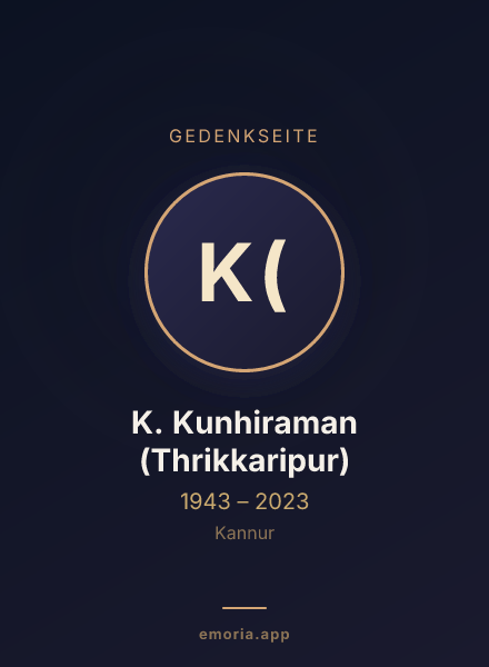 Gedenkportrait von K. Kunhiraman (Thrikkaripur)