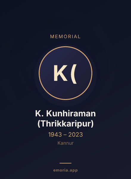 Memorial portrait of K. Kunhiraman (Thrikkaripur)